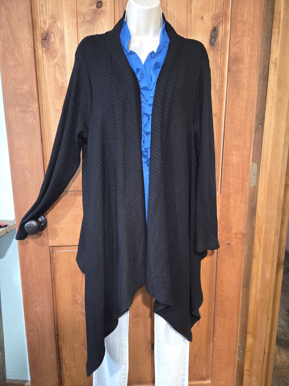 Banana Republic Black Open-Front Draped Cardigan